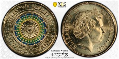 2017 $2 Lest We Forget Colorized MS66