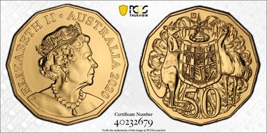 2020-M 50C ANDA Money Expo Gilt Privy Mark MS69