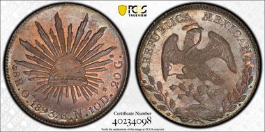 1893-Oa EN 8 R Oa38 MS66