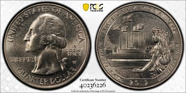 2019-W 25C American Memorial NP MS62