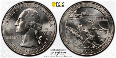 2019-D 25C War in the Pacific NP MS64