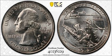 2019-D 25C War in the Pacific NP MS63