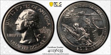 2019-S 25C War in the Pacific NP MS65