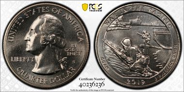 2019-S 25C War in the Pacific NP MS65