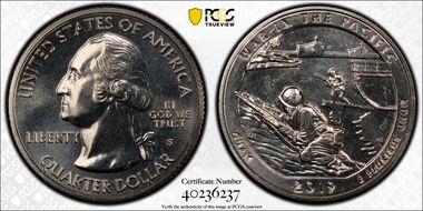 2019-S 25C War in the Pacific NP MS66