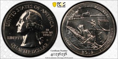 2019-S 25C War in the Pacific NP MS66