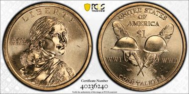 2016-D $1 Native American, Position A MS65