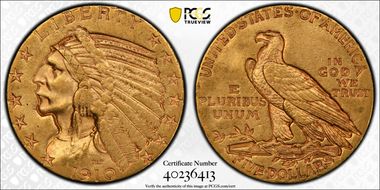 1910-S $5 AU55
