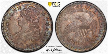 1811 50C Small 8 AU58