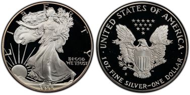 1988-S $1 Silver Eagle PR69DCAM