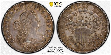 1803 50C O-101, 12 Arrows AU58+