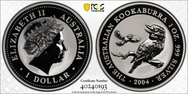 2004 $1 Kookaburra Ag MS70