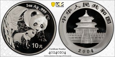 2004 10 Yn Panda Silver PAN-382A MS70