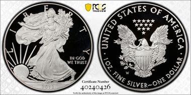 2012-W $1 Silver Eagle PR69DCAM