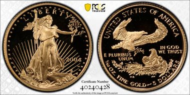 2004-W $5 Gold Eagle PR69DCAM