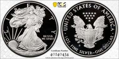 2018-S $1 Silver Eagle PR69DCAM
