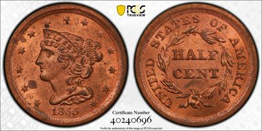 1855 1/2C Cohen 1 MS63RB