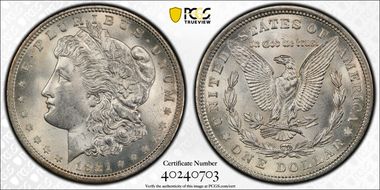1921 $1 Morgan MS64