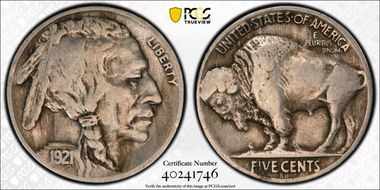 1921-S 5C 2 Feathers, FS-401 F12