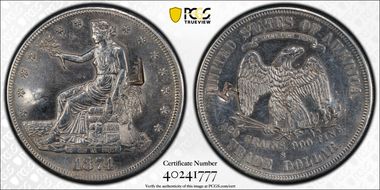 1874-S T$1 Chopmarked N1