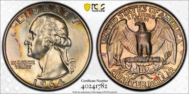 1964-D 25C Type C Reverse, FS-901 MS65