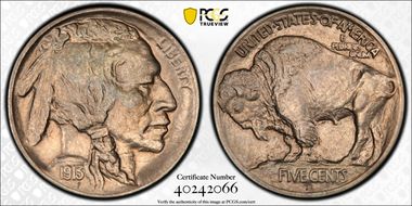 1913-D 5C Type 1 AU58