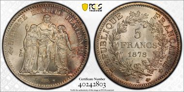 1878-K 5 Fr Gad-745a F-334 MS66