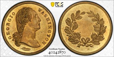 (c.1860) Token GW-430 Brass PE Lauer, Award Medal MS63