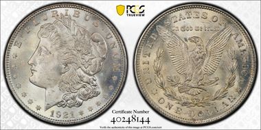 1921 $1 Morgan MS64