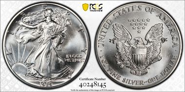1989 $1 Silver Eagle MS69