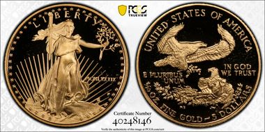 1989-P $5 Gold Eagle PR69DCAM