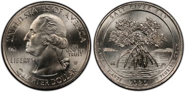 2020-W 25C Salt River Bay NP V75 Early Find MS66