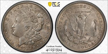 1921 $1 Morgan AU58