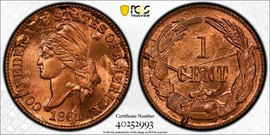 (1961) CSA 1C Bashlow Restrike, Bronze MS66RB