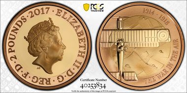 2017 £2 S-K44 WWI Aviation Au PR70DCAM