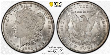 1880/79-CC $1 Reverse of 1878 MS63+