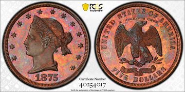1875 $5 J-1439 PR65+ RB