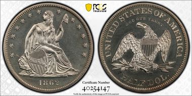 1862 50C J-295 PR64+