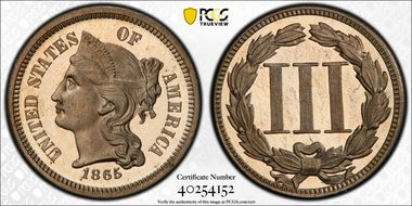 1865 3C J-410 PR67DCAM