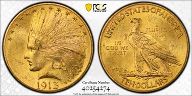 1913 $10 MS64+