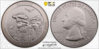 2016-P 25C Shawnee NP 5 oz Silver SP70
