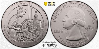 2019-P 25C Lowell NP 5 oz Silver SP69