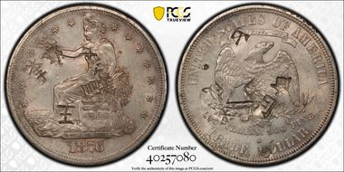 1876-S T$1 Chopmarked N1