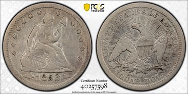 1853 25C Arrows and Rays N1