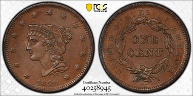 1840 1C N-2, Small/Large 18 AU58BN