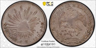 1853-C CE 8 R Cn08 Mexican Cap AU55