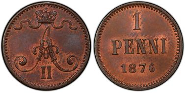 1876 Penni MS64BN
