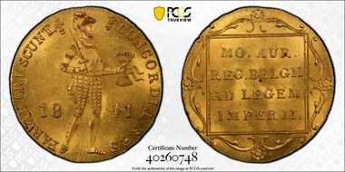 1841 Ducat St. Petersburg Mint Fleur de lis MS63