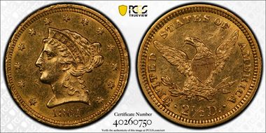 1861 $2.50 New Reverse N1