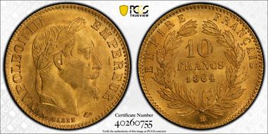 1864-BB 10 Fr Gad-1015 F-507A Grand BB MS64